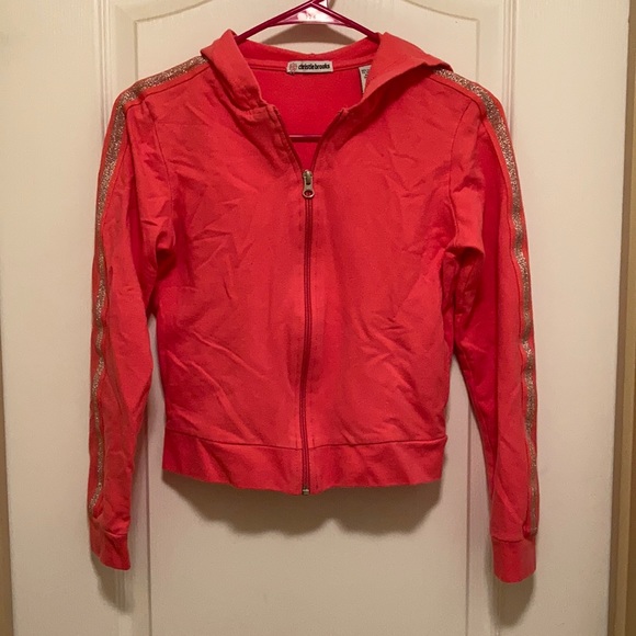 christie brooks Other - 🎉Price Drop! Girls Size L(14) Coral Zippered Sweat Jacket